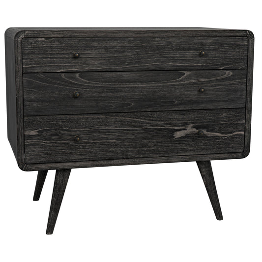 Bart Chest by Noir in cinder black. Made from mindi in a modern style.