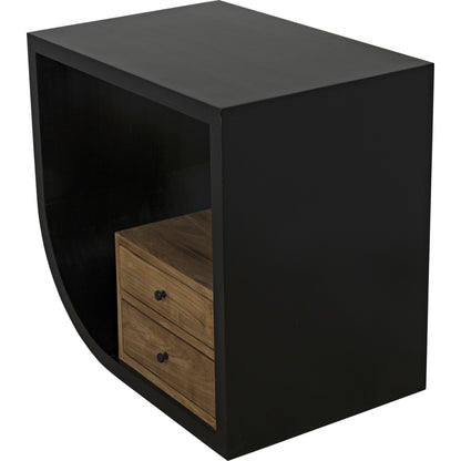 Burton Side Table by Noir in hand rubbed black. Made from mahogany, teak in a modern style.