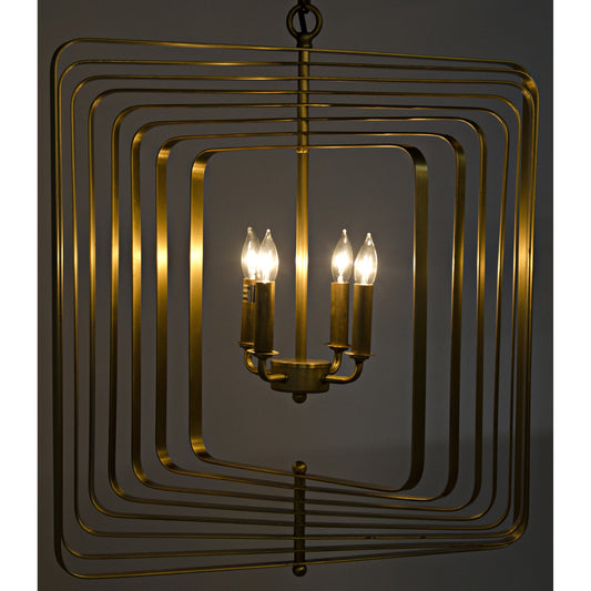 Dimaclema Chandelier by Noir in antique brass. Made from metal in a modern style.