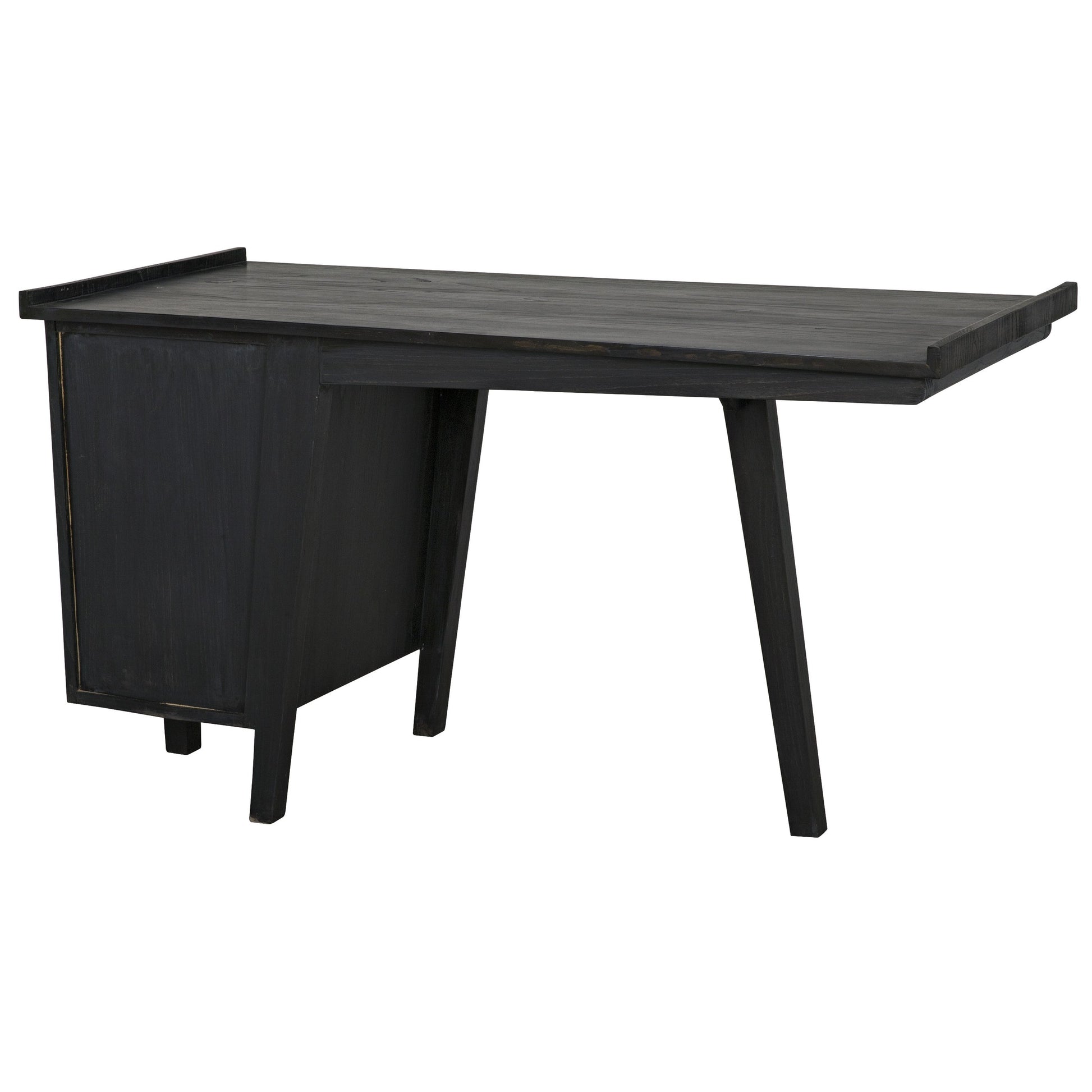Kennedy Desk by Noir in charcoal black. Made from sungkai in a modern style.