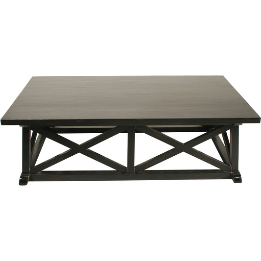 Sutton Coffee Table by Noir in hand rubbed black. Made from mahogany in a transitional style.