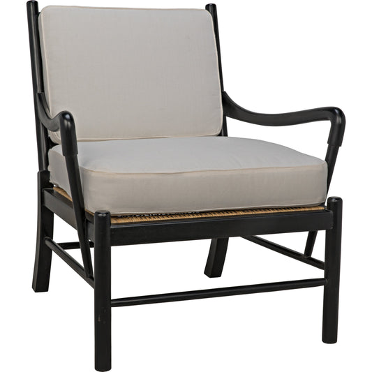 Kevin Chair by Noir in hand rubbed black. Made from mahogany in a transitional style.