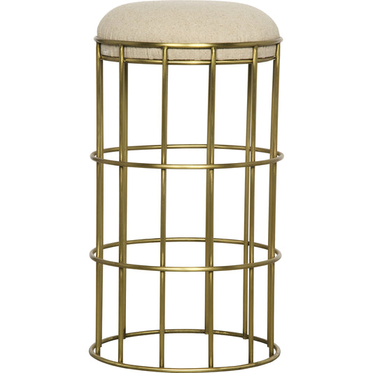Ryley Counter Stool by Noir in gold. Made from metal in a modern style.