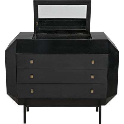 Rhiana Dresser by Noir in hand rubbed black. Made from mahogany in a transitional style.