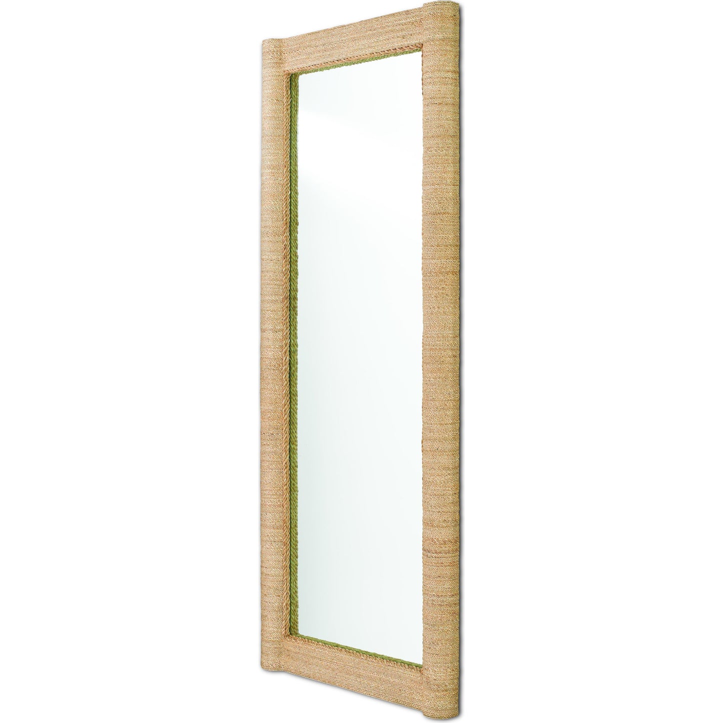 002 S-336314 | Additional Silo | Vilmar Floor Mirror by Currey and Company in natural, mirror. Made from abaca rope, glass in a coastal style.