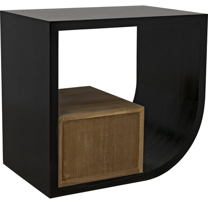 Burton Side Table by Noir in hand rubbed black. Made from mahogany, teak in a modern style.