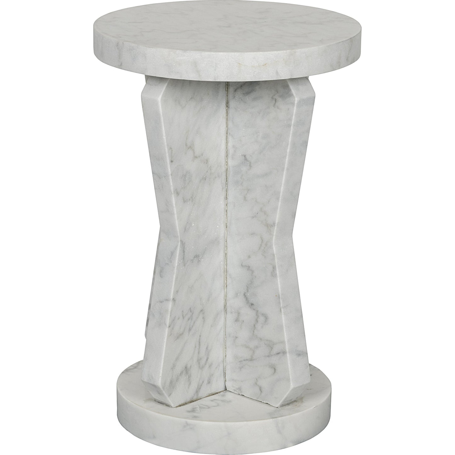 000 S-334916 | Primary Silo | Ingram Side Table by Noir in white marble. Made from white marble in a eclectic & global style.