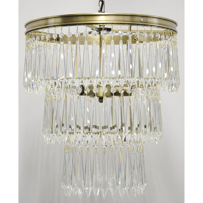 Venice Chandelier by Noir in antique brass. Made from metal, glass in a traditional style.