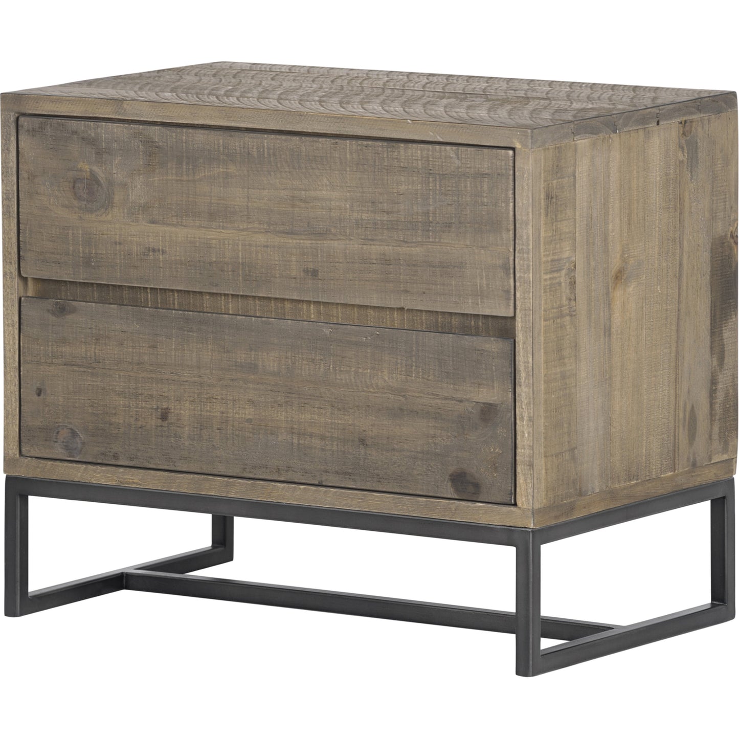 004 S-329470 | Additional Silo | Elena Nightstand by Moe's Home Collection in light brown and nc lacquer (matt). Made from solid pine wood, metal base in a modern style.