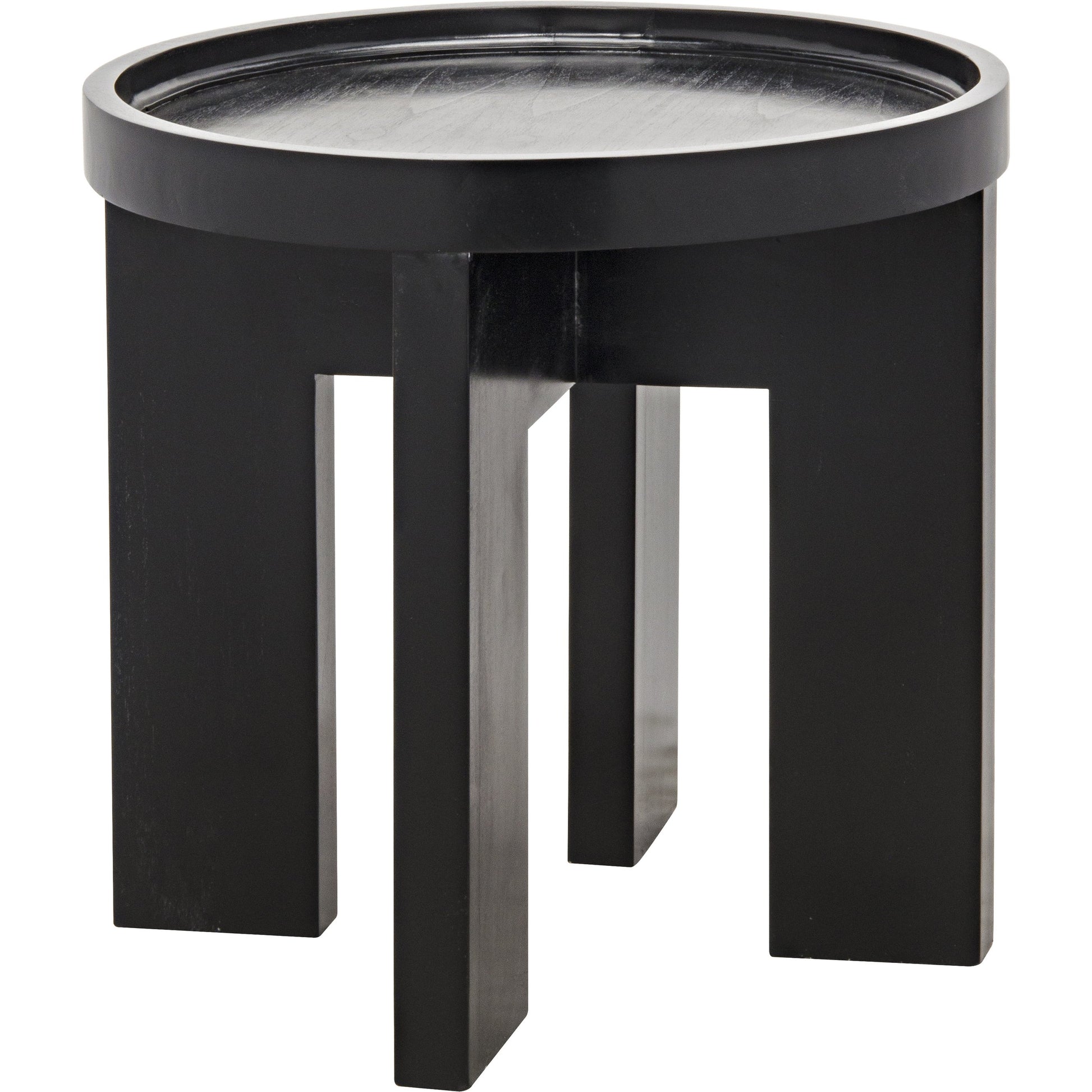 Gavin Side Table by Noir in hand rubbed black. Made from mahogany in a modern style.