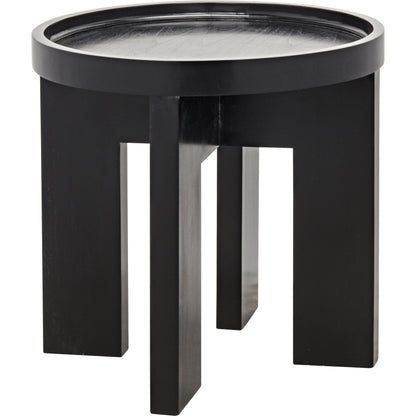 Gavin Side Table by Noir in hand rubbed black. Made from mahogany in a modern style.