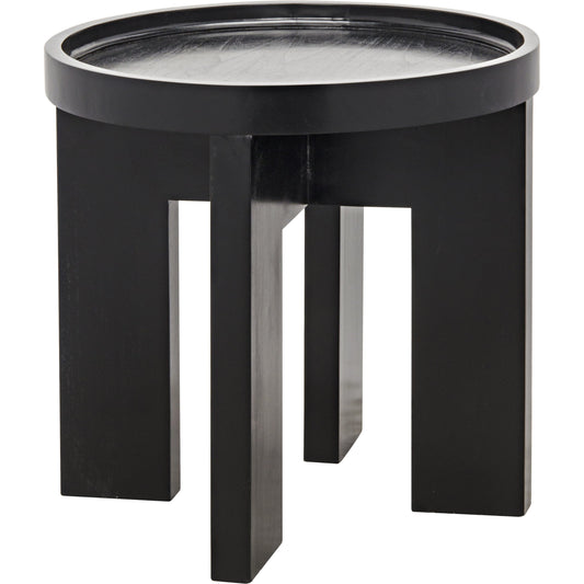 Gavin Side Table by Noir in hand rubbed black. Made from mahogany in a modern style.