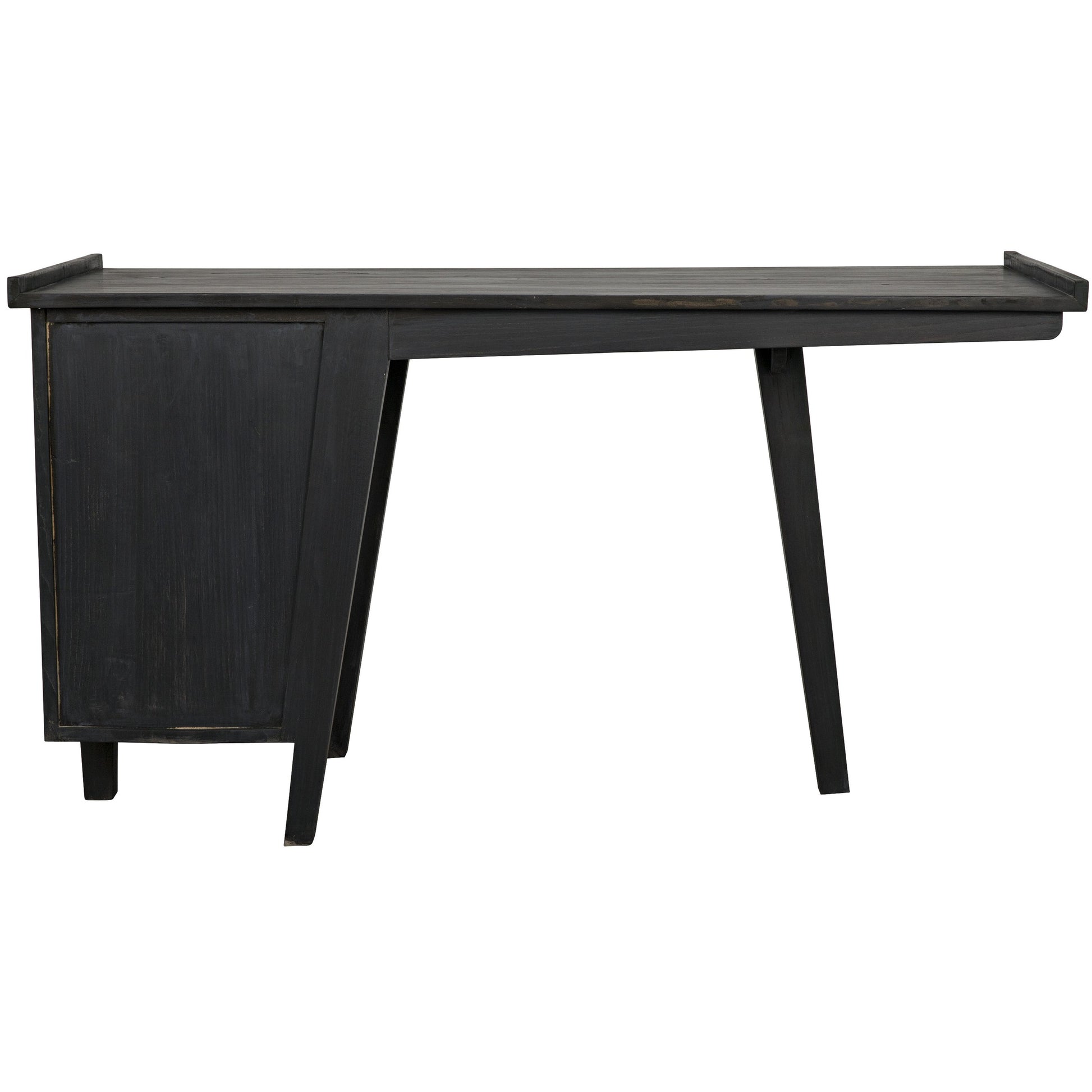 Kennedy Desk by Noir in charcoal black. Made from sungkai in a modern style.