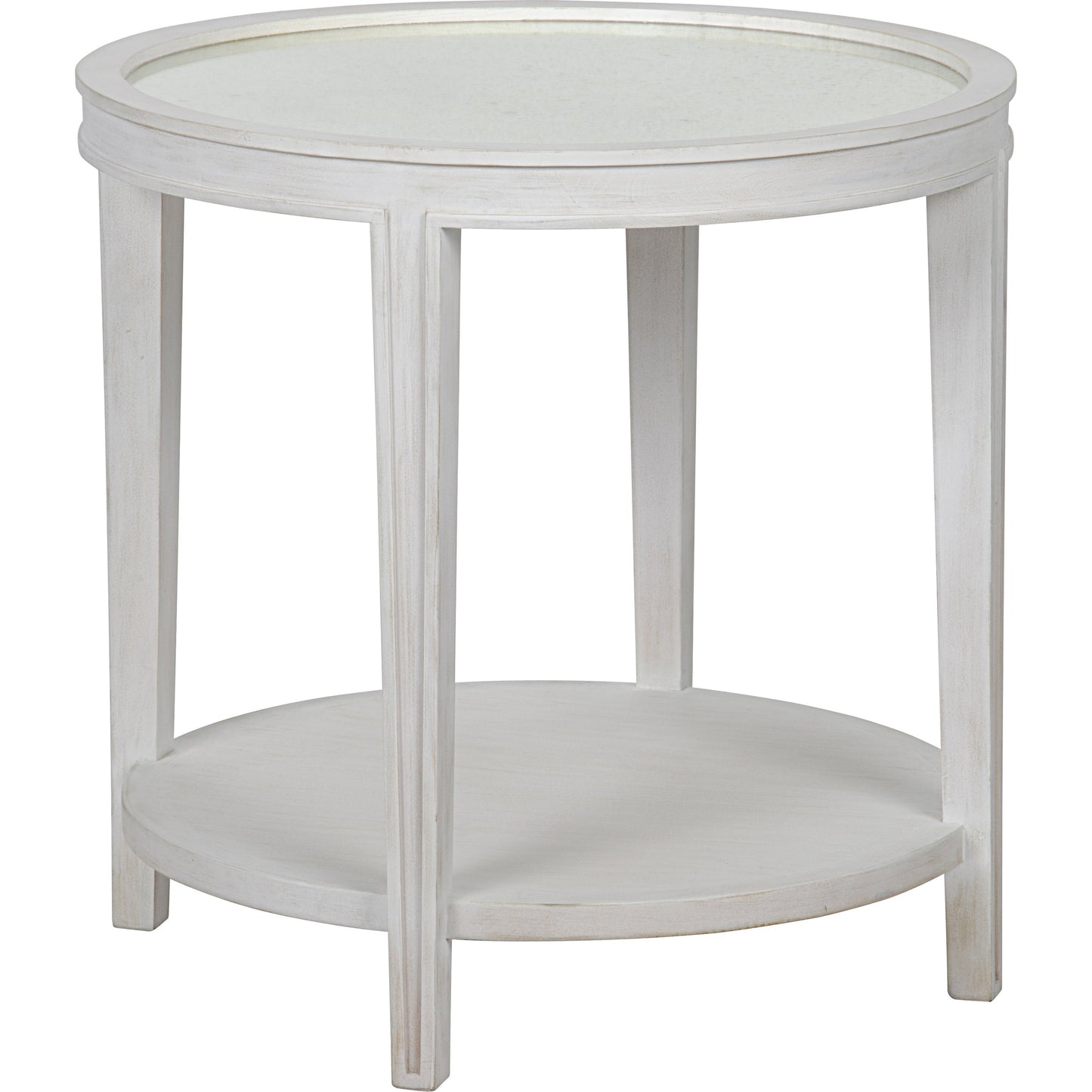 001 S-334911 | Primary Silo | Imperial Side Table by Noir in white wash. Made from mahogany in a transitional style.