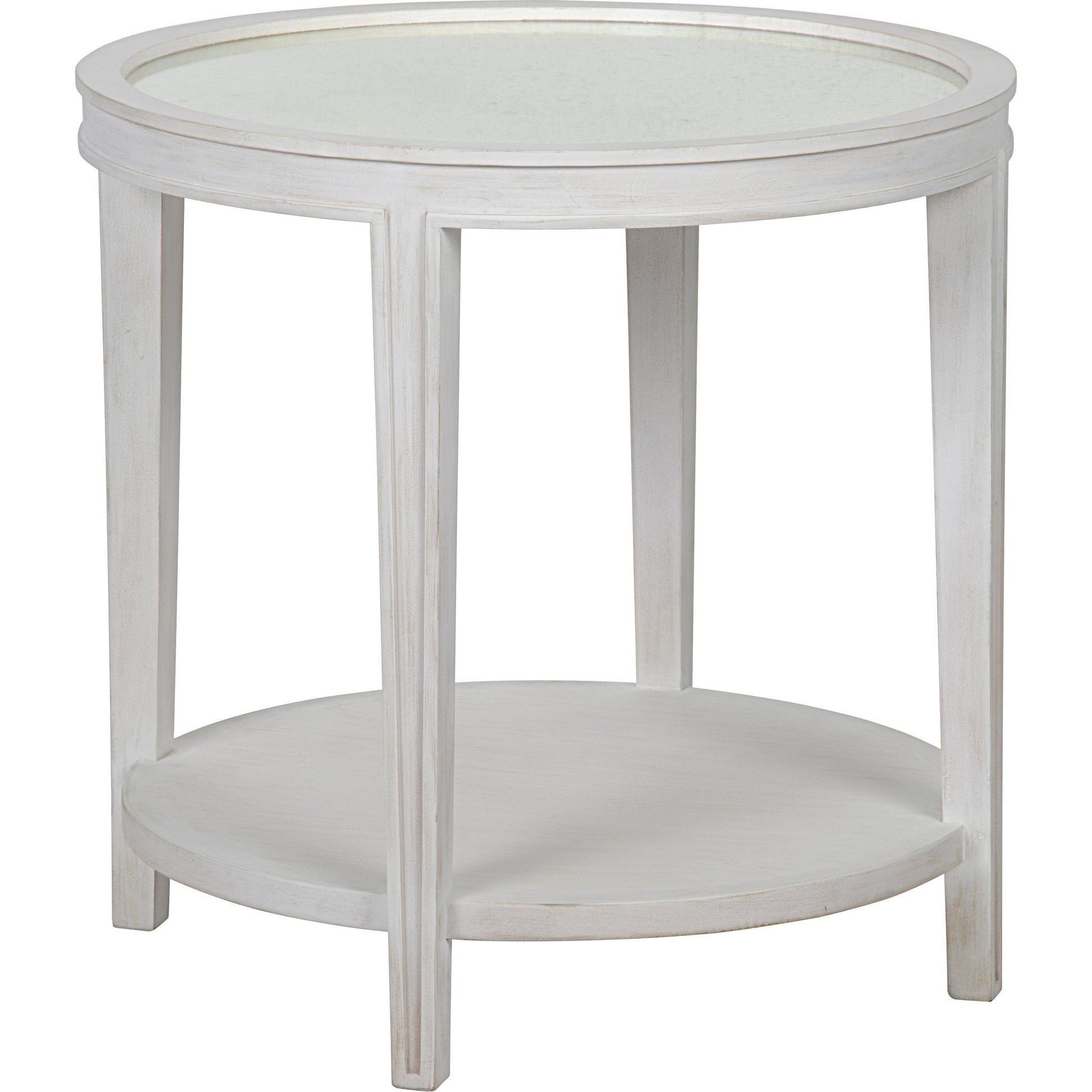 Imperial Side Table by Noir in white wash. Made from mahogany in a transitional style.