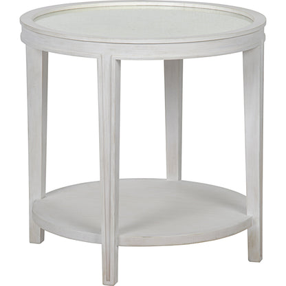 Imperial Side Table by Noir in white wash. Made from mahogany in a transitional style.