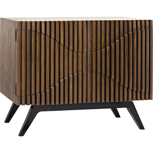 Illusion Single Sideboard by Noir in dark walnut. Made from walnut, metal in a modern style.