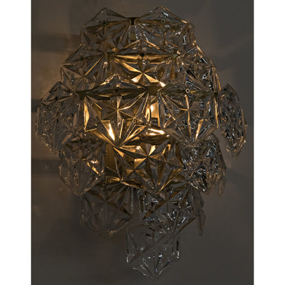Neive Sconce by Noir in antique brass. Made from metal, glass in a modern style.