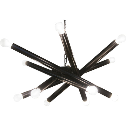 Lex Chandelier by Noir. Made from metal in a modern style.
