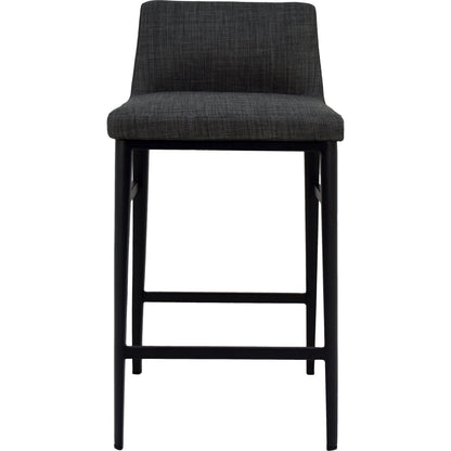 Baron Counter Stool Charcoal by Moe's Home Collection in charcoal gray and powder coated. Made from upholstery: 100% polyester, upholstery foam, steel legs, plywood in a modern style.