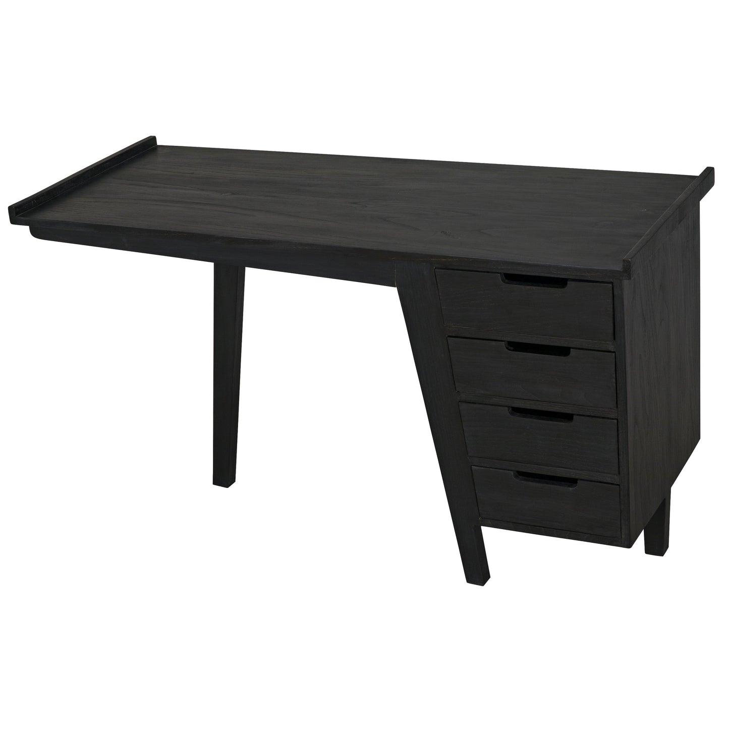 010 S-334963 | Additional Silo | Kennedy Desk by Noir in charcoal black. Made from sungkai in a modern style.