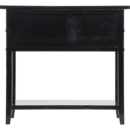 Colonial Side Table by Noir in distressed black. Made from birch in a traditional style.
