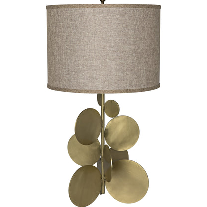 Vadim Table Lamp by Noir in antique brass. Made from metal in a transitional style.
