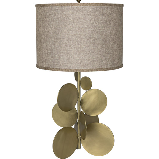 Vadim Table Lamp by Noir in antique brass. Made from metal in a transitional style.