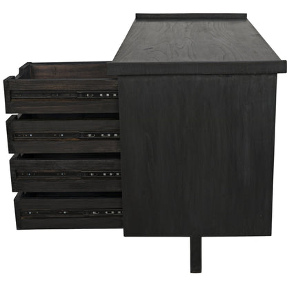 Kennedy Desk by Noir in charcoal black. Made from sungkai in a modern style.