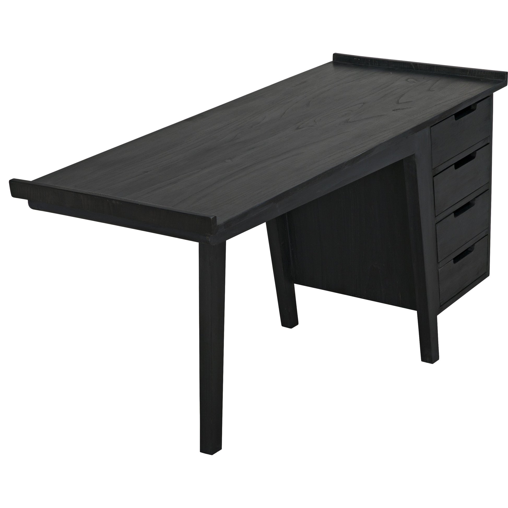 Kennedy Desk by Noir in charcoal black. Made from sungkai in a modern style.