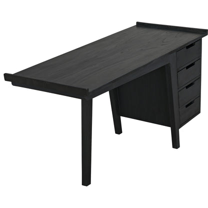 Kennedy Desk by Noir in charcoal black. Made from sungkai in a modern style.