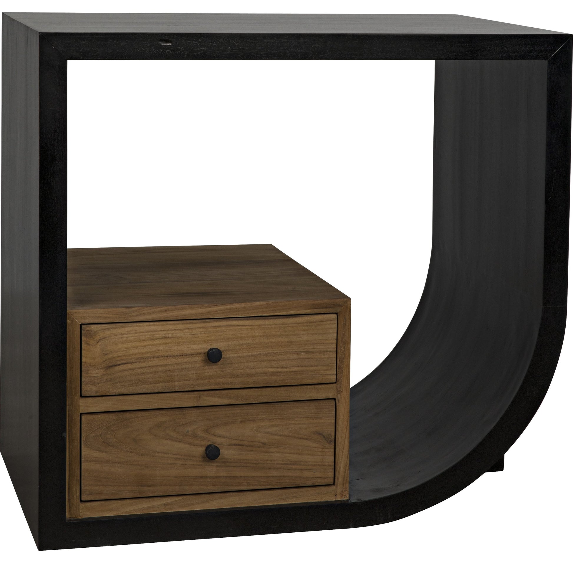 Burton Side Table by Noir in hand rubbed black. Made from mahogany, teak in a modern style.