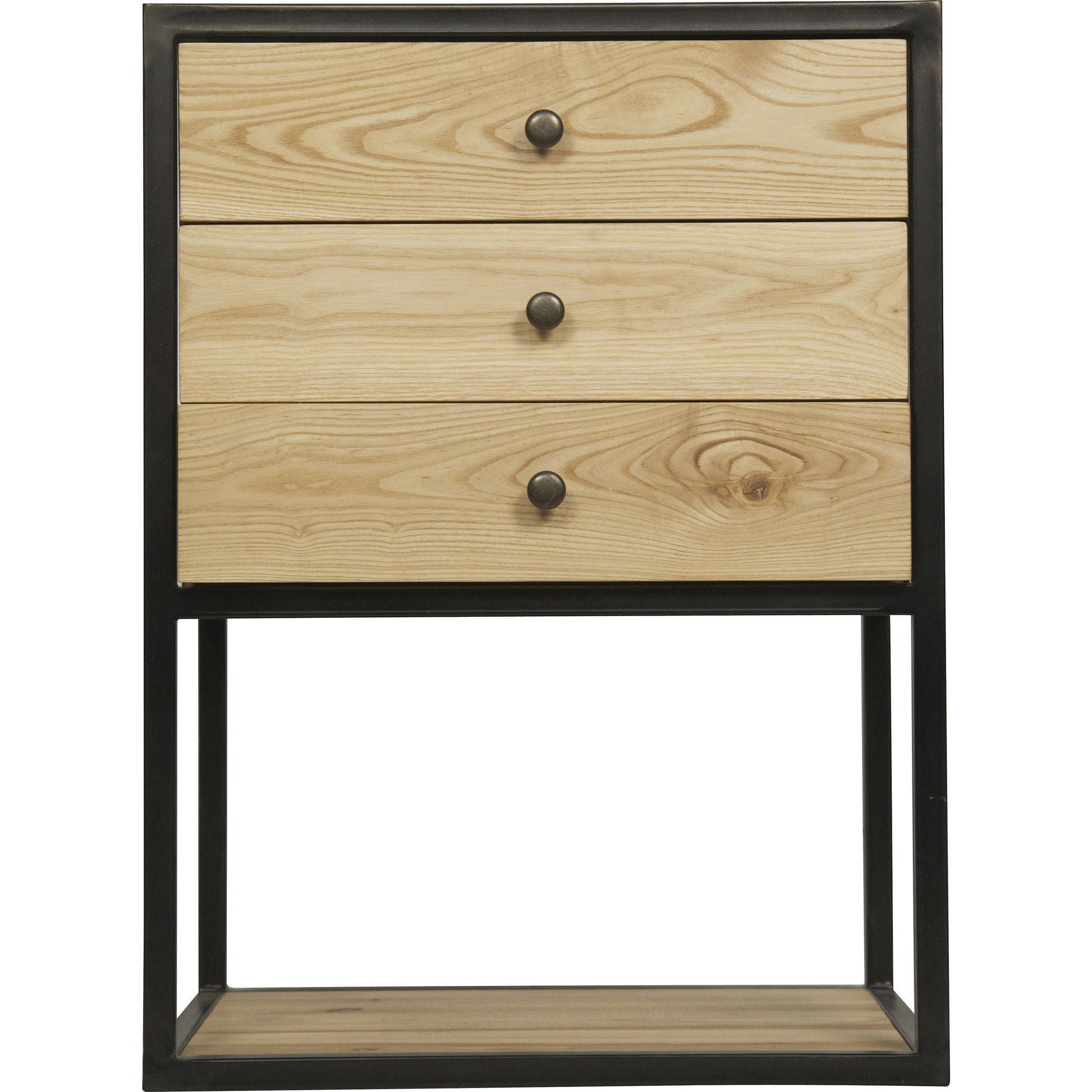 Pearce Side Table by Noir in waxed. Made from elm, metal in a modern style.