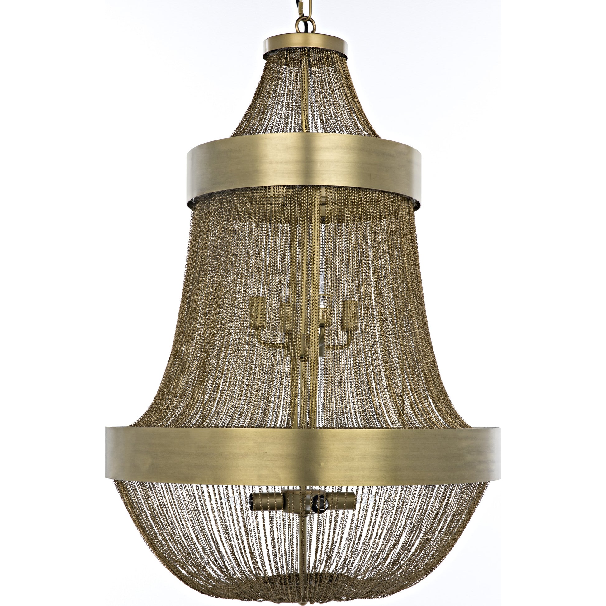 Pavilion Chandelier by Noir in antique brass. Made from metal in a traditional style.