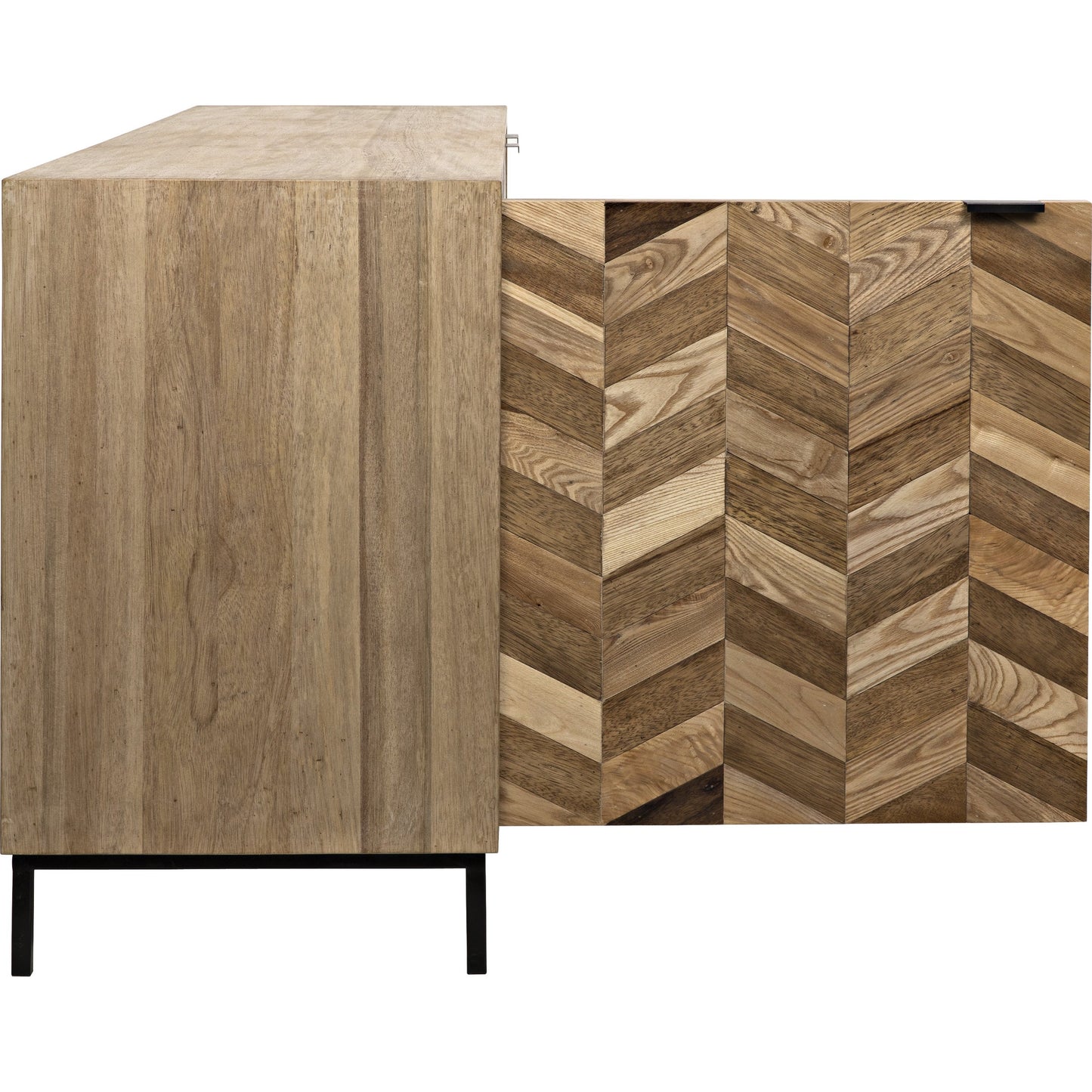 004 S-334873 | Additional Silo | Herringbone Sideboard by Noir in washed walnut. Made from walnut, metal in a eclectic & global style.