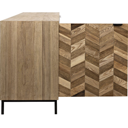 Herringbone Sideboard by Noir in washed walnut. Made from walnut, metal in a eclectic & global style.