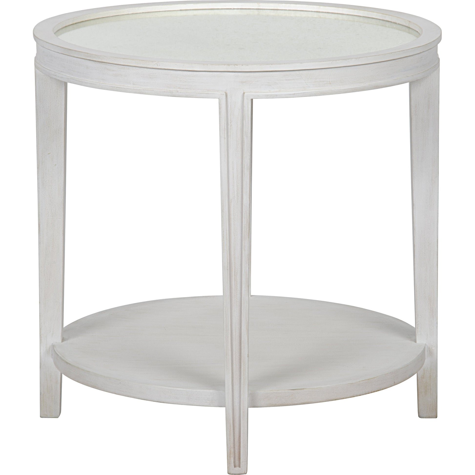 Imperial Side Table by Noir in white wash. Made from mahogany in a transitional style.