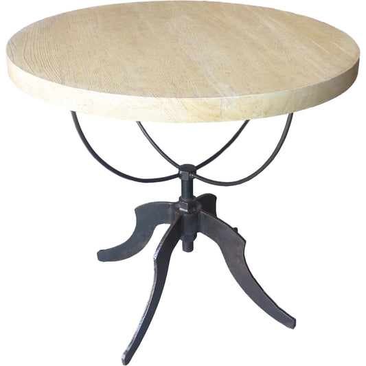 Wine Adjustable Table by Noir in vintage gray. Made from elm in a cottage & farmhouse style.