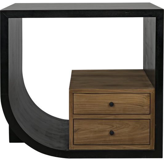 Burton Side Table by Noir in hand rubbed black. Made from mahogany, teak in a modern style.