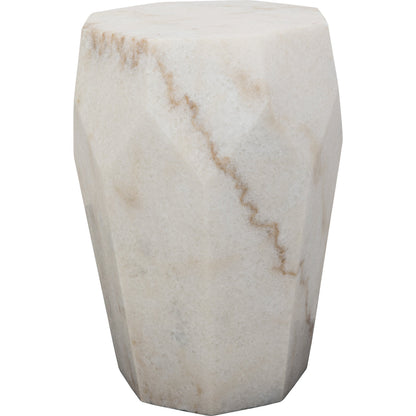 Monolith Side Table by Noir in white stone. Made from unique in a transitional style.