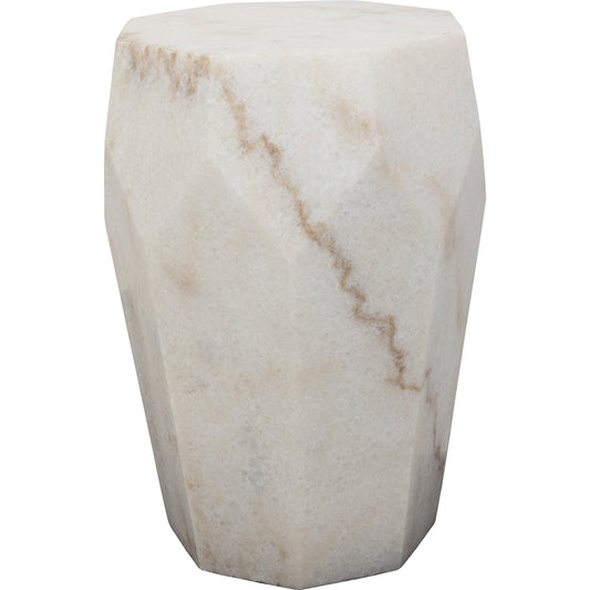 Monolith Side Table by Noir in white stone. Made from unique in a transitional style.