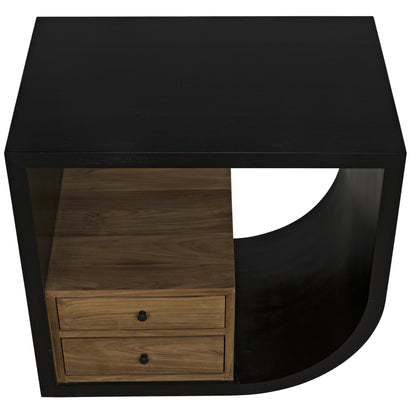 Burton Side Table by Noir in hand rubbed black. Made from mahogany, teak in a modern style.