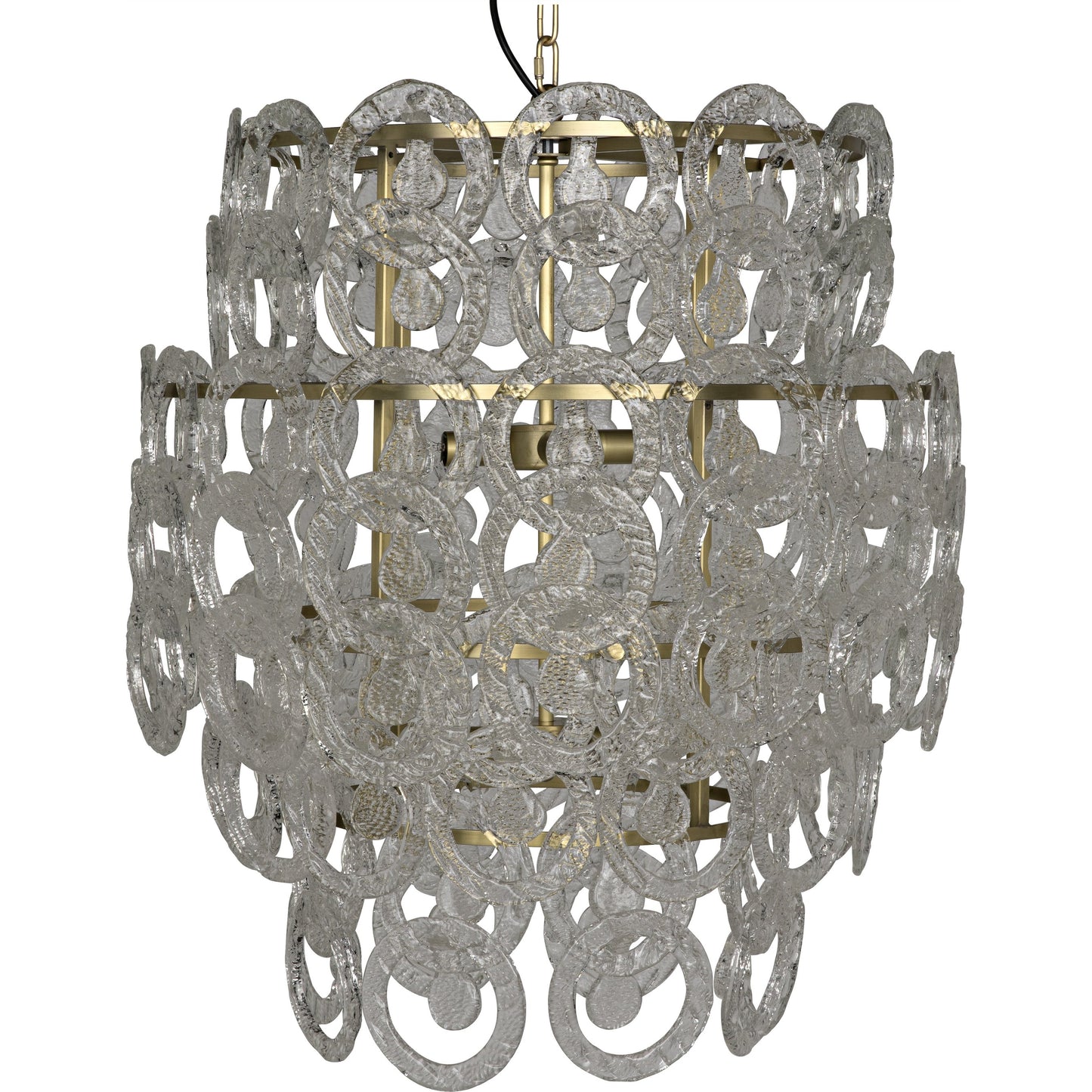 001 S-335337 | Primary Silo | Quebec Chandelier by Noir in antique brass. Made from metal, glass in a transitional style.