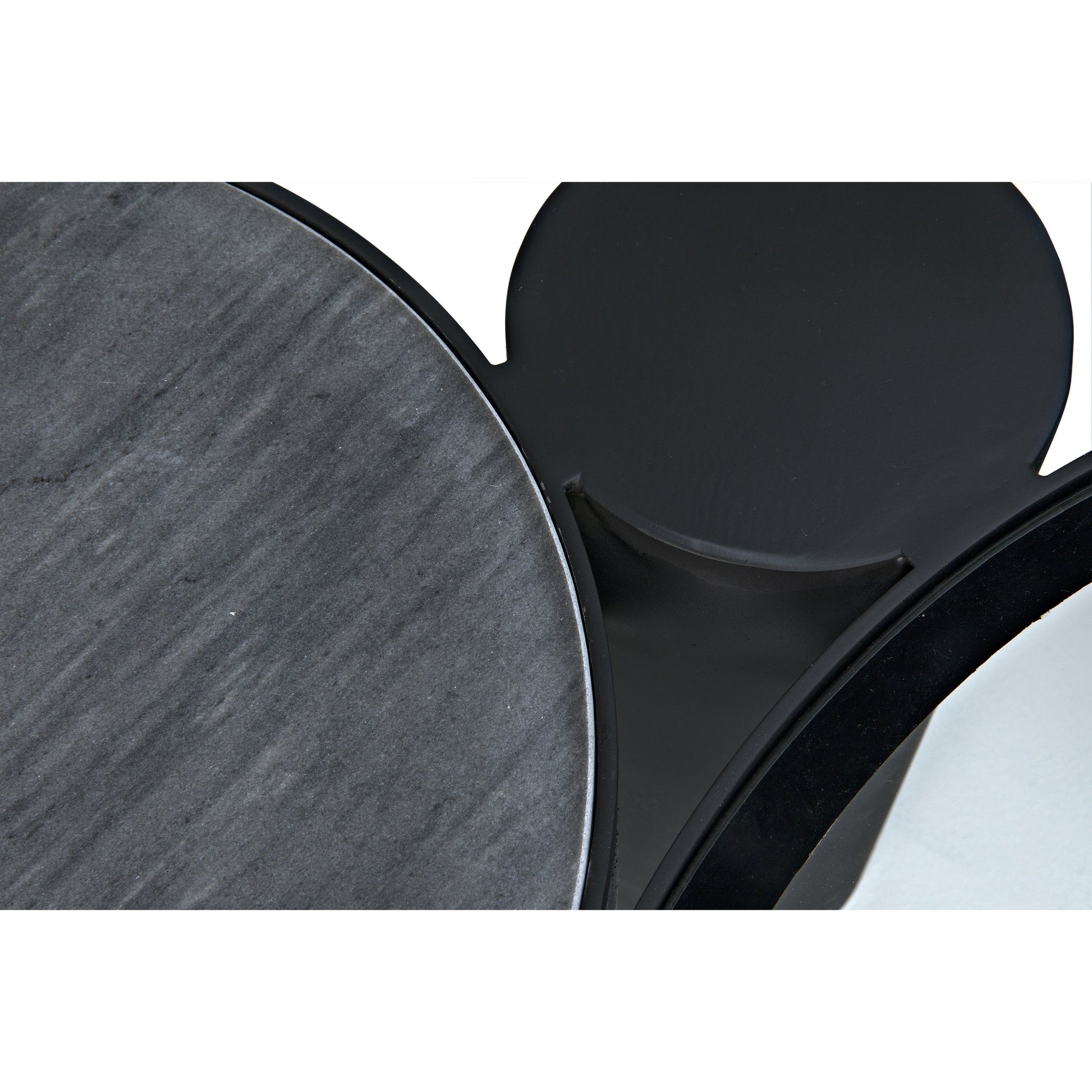 Trypo Coffee Table by Noir in matte black. Made from metal, glass, marble in a modern style.