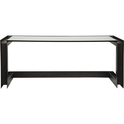 Structure Metal Desk by Noir in metal, glass. Made from metal, glass in a modern style.