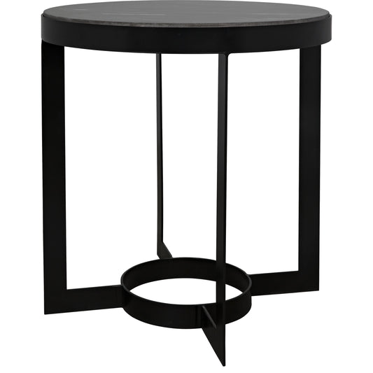001 S-335268 | Primary Silo | Parker Side Table by Noir in metal, black marble. Made from metal, marble in a transitional style.