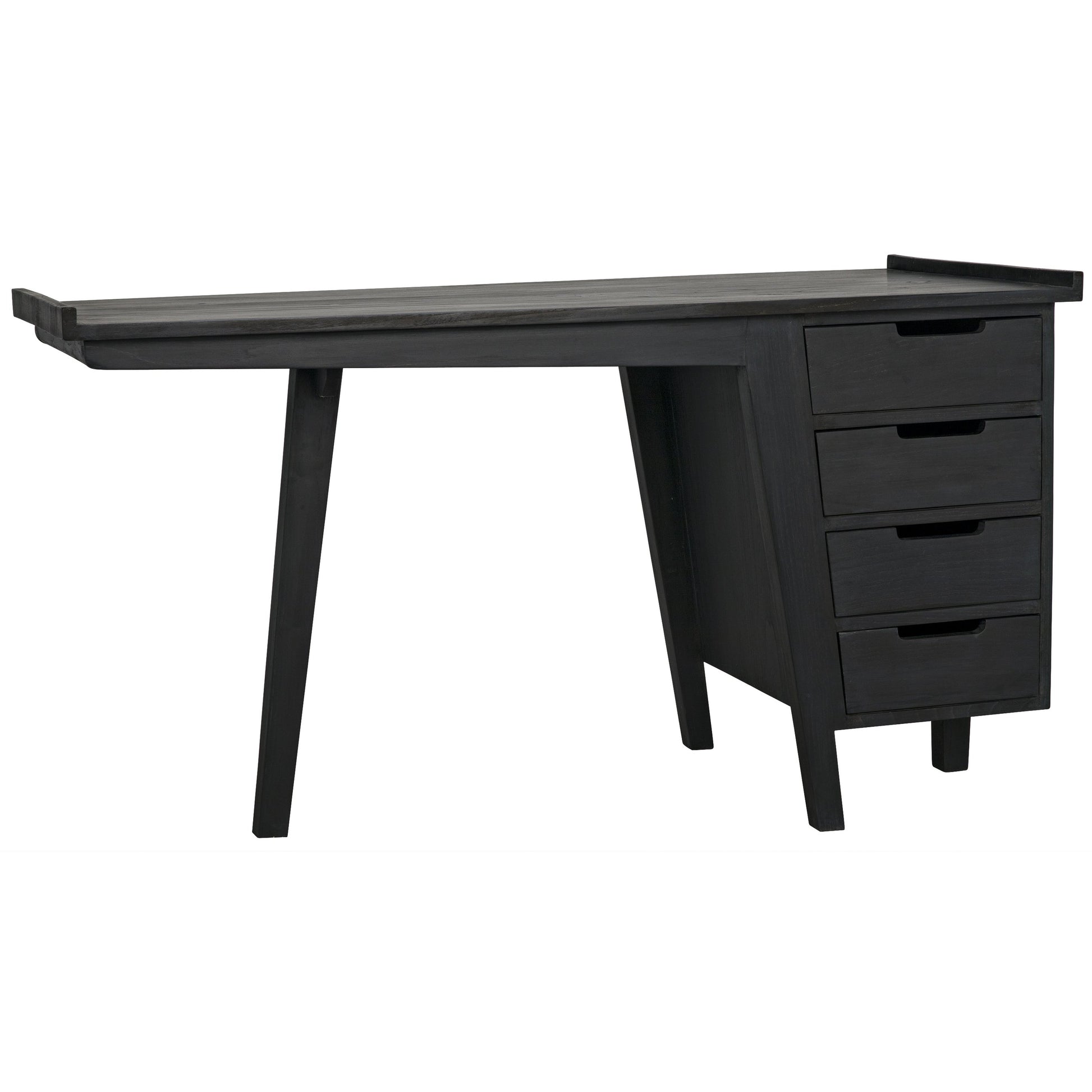 Kennedy Desk by Noir in charcoal black. Made from sungkai in a modern style.