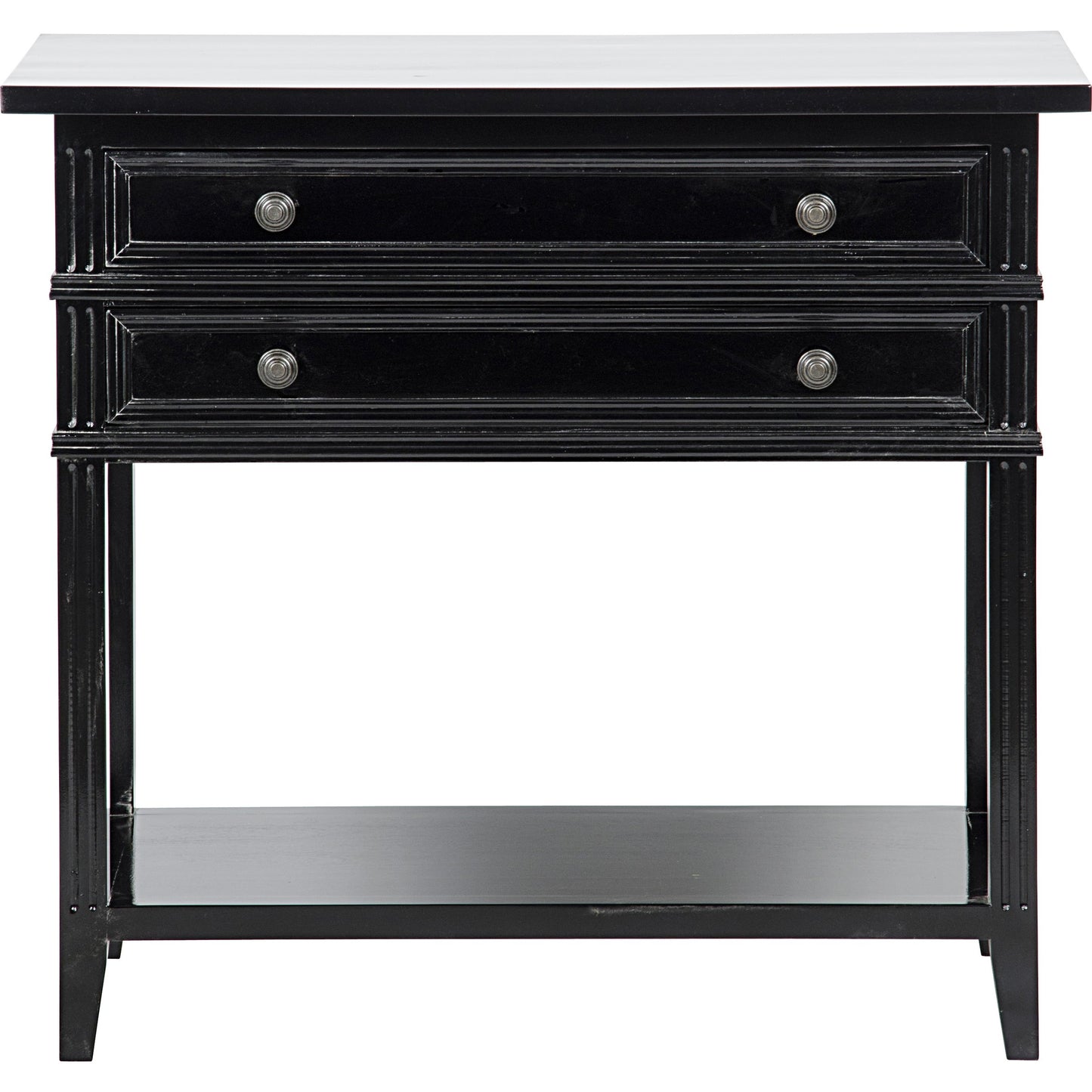 003 S-334559 | Additional Silo | Colonial Side Table by Noir in distressed black. Made from birch in a traditional style.