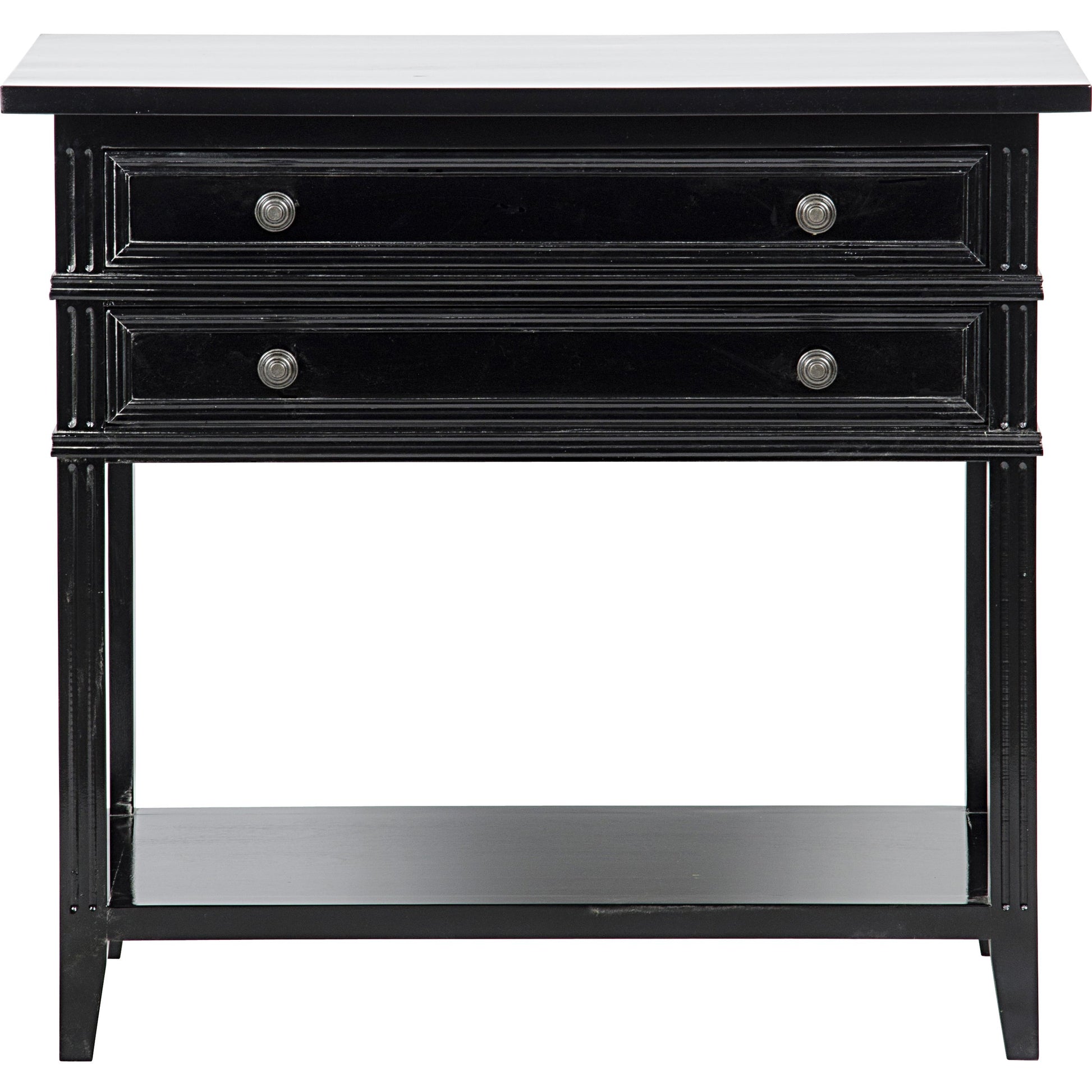 Colonial Side Table by Noir in distressed black. Made from birch in a traditional style.