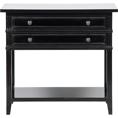 Colonial Side Table by Noir in distressed black. Made from birch in a traditional style.